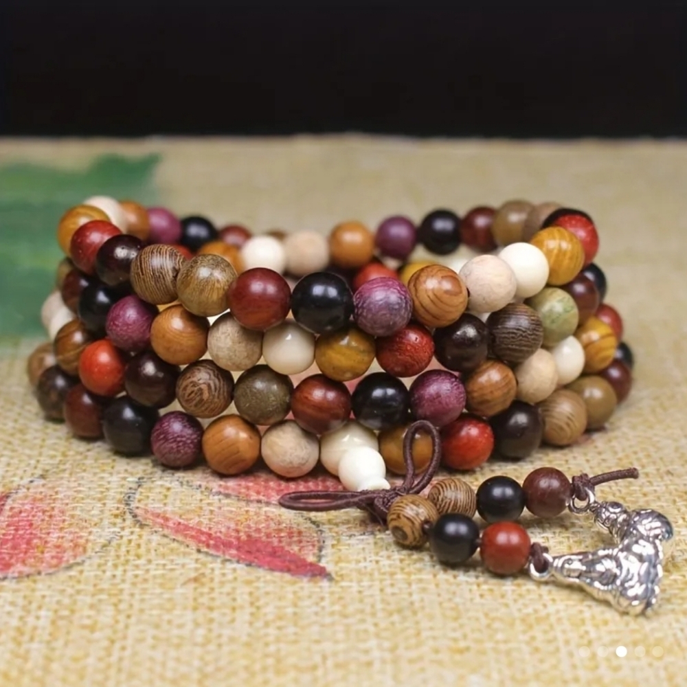 Sandalwood mala String 108 Buddha Beads Bracelet Rosary Beads Buddhist Bracelet